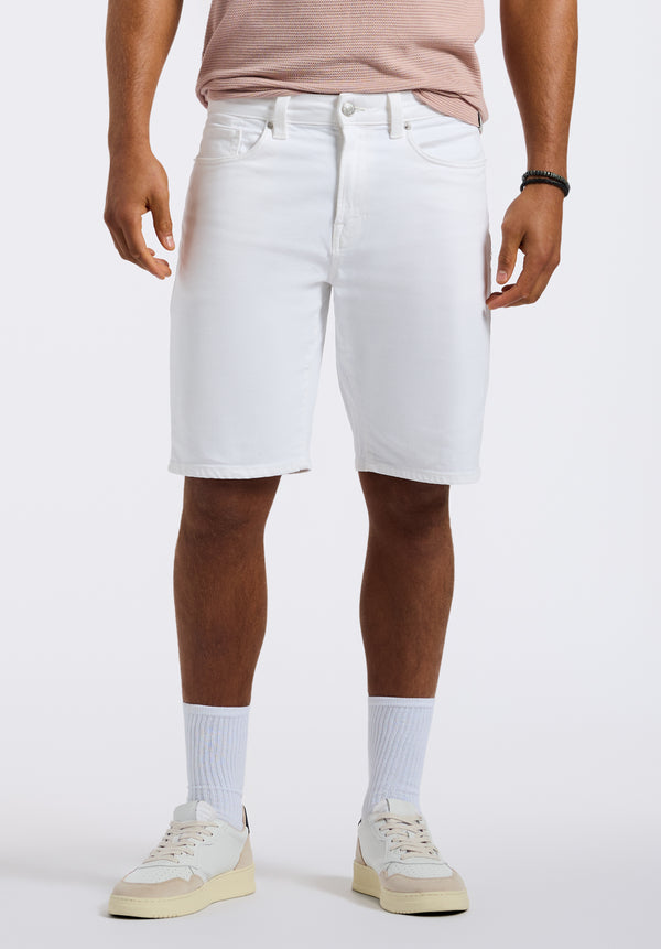 Short droit décontracté pour homme Dean, Blanc - BM26097