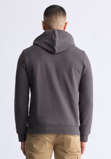 Fadol Men's Embossed Logo Hooded Sweatshirt, Charcoal - BPM13610V