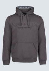 Fadol Men's Embossed Logo Hooded Sweatshirt, Charcoal - BPM13610V