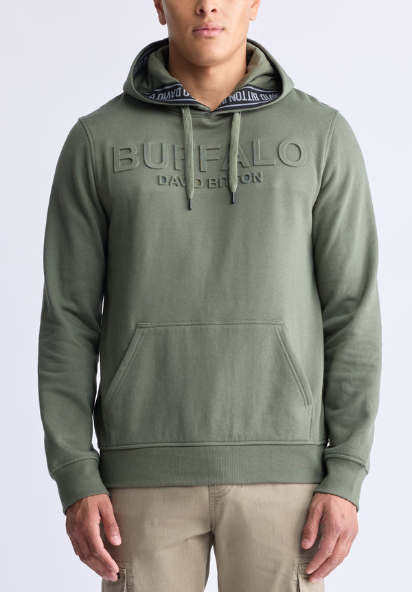 Sweat à capuche avec logo embossé Fadol pour hommes, vert - BPM13610V