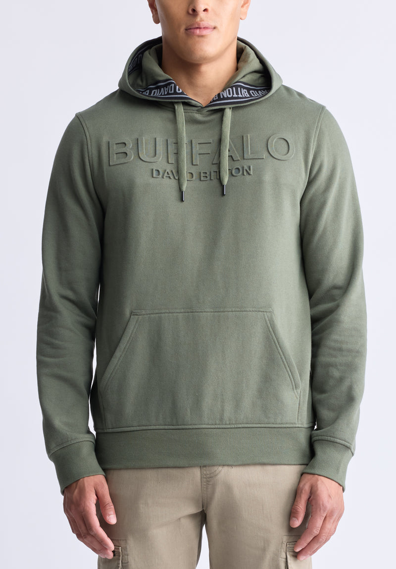 Fadol Men s Embossed Logo Hooded Sweatshirt Army green BPM13610V Buffalo Jeans CA