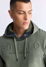 Sweat à capuche avec logo embossé Fadol pour hommes, vert - BPM13610V