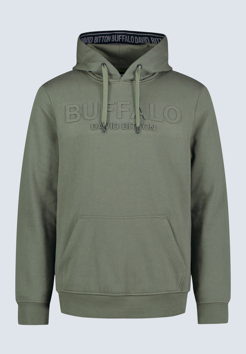 Sweat à capuche avec logo embossé Fadol pour hommes, vert - BPM13610V