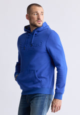 Fadol Men's Embossed Logo Hooded Sweatshirt, Blue - BPM13610V