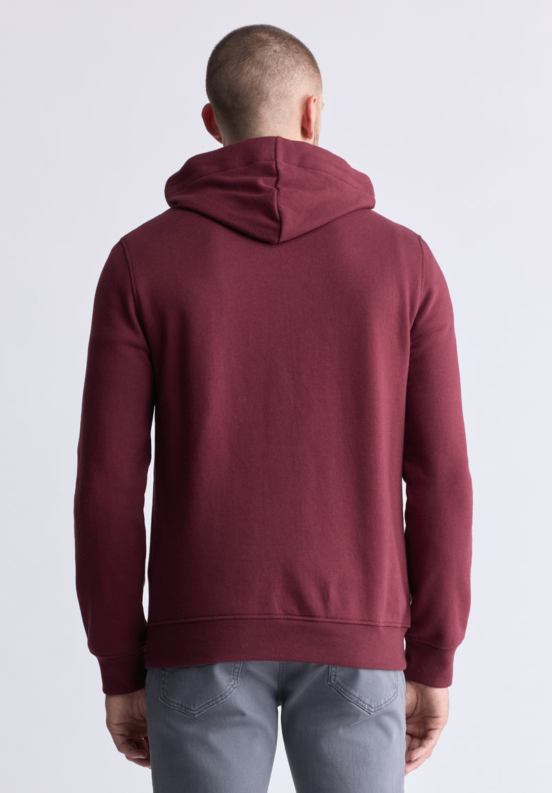 Sweat à capuche avec logo embossé Fadol pour hommes, rouge - BPM13610V