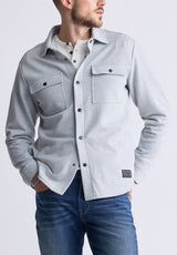 Fabion Men's Shacket in Light Heather Grey - BPM14114