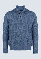 Watcher Men's Cable Knit Henley Sweater, Navy - BPM14163