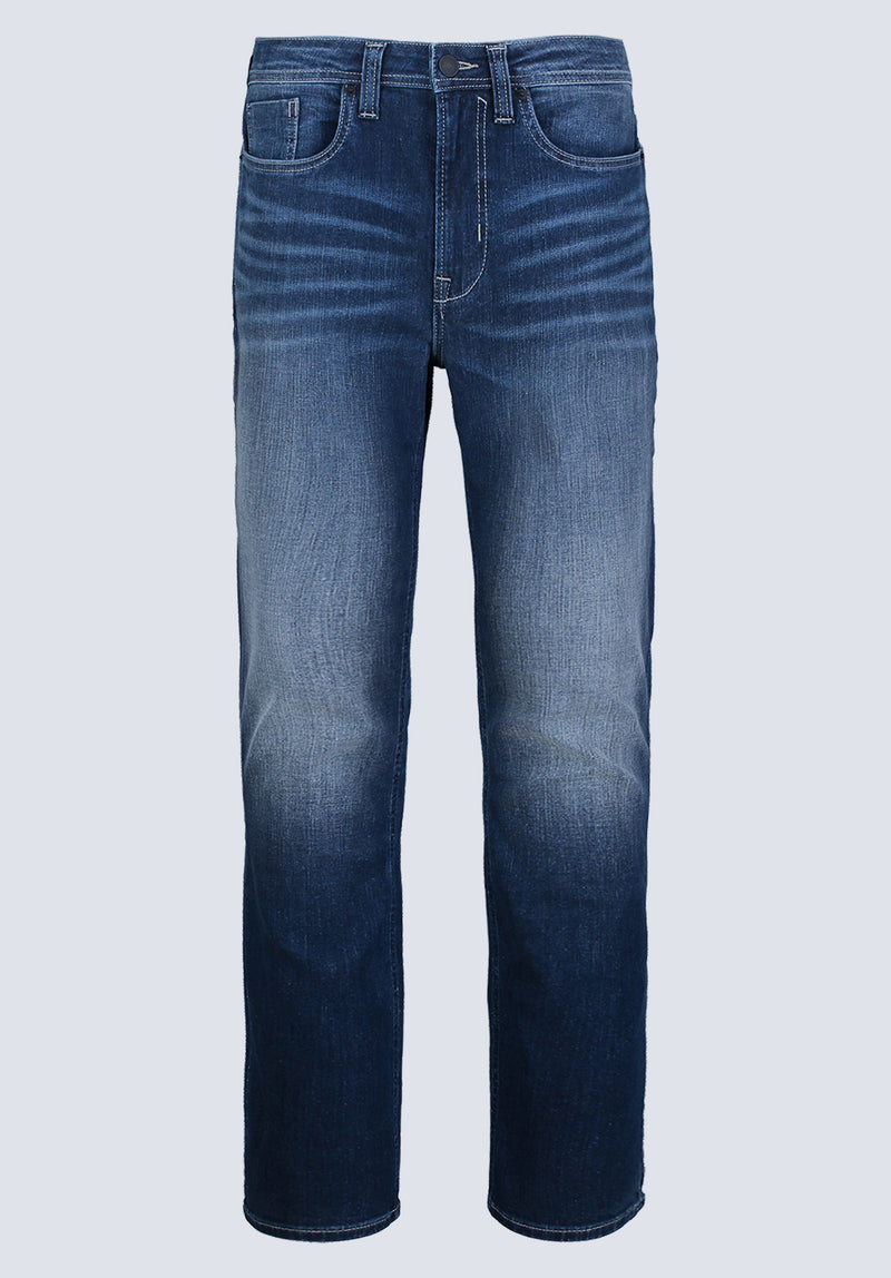 Jeans Jambe Droite Effilée pour Hommes Bleu Classique Evan-X - BPM12633EL