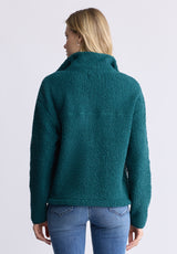 Buffalo David Bitton Sena Women's Sherpa Jacket with Chest Pocket, Dark Sea - JK0036F Color DARK SEA