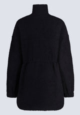 Manteau sherpa pour femme Citra, de couleur noire - JK0038F