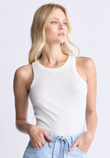 Regine Women's Ribbed Tank Top, Cloud white - KT0119H