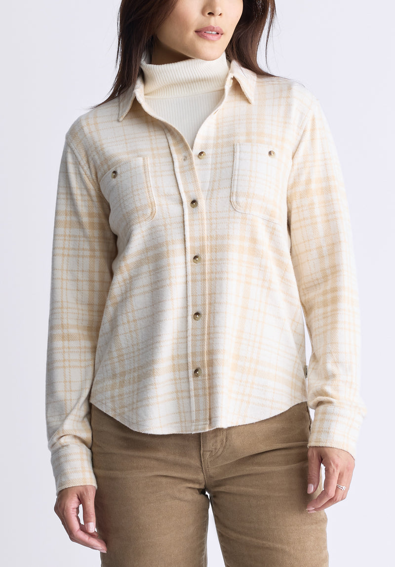 Buffalo David Bitton Georgie Women's Long-Sleeved Shirt, Biscotti Beige - KT0124F Color BISCOTTI