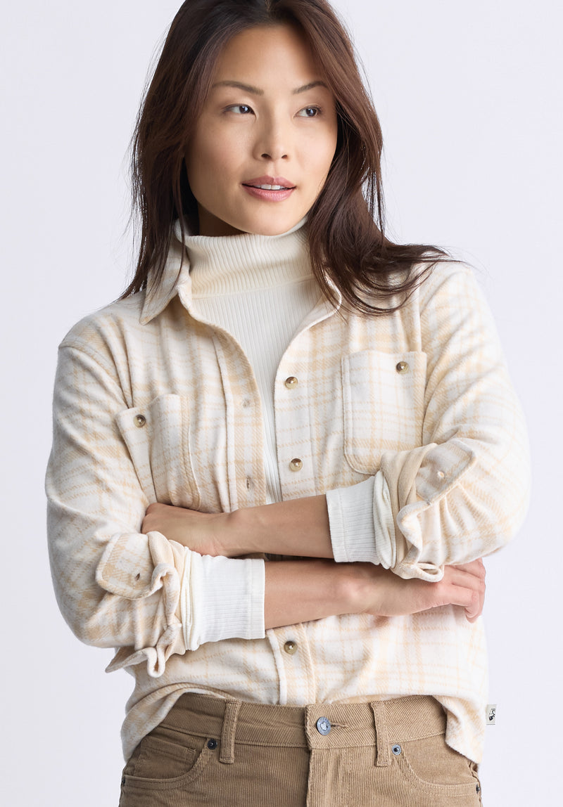 Buffalo David Bitton Georgie Women's Long-Sleeved Shirt, Biscotti Beige - KT0124F Color BISCOTTI