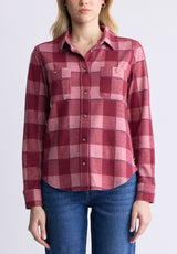 Buffalo David Bitton Georgie Women's Long-Sleeved Shirt, Beaujolais Red  - KT0124F Color BEAUJOLAIS