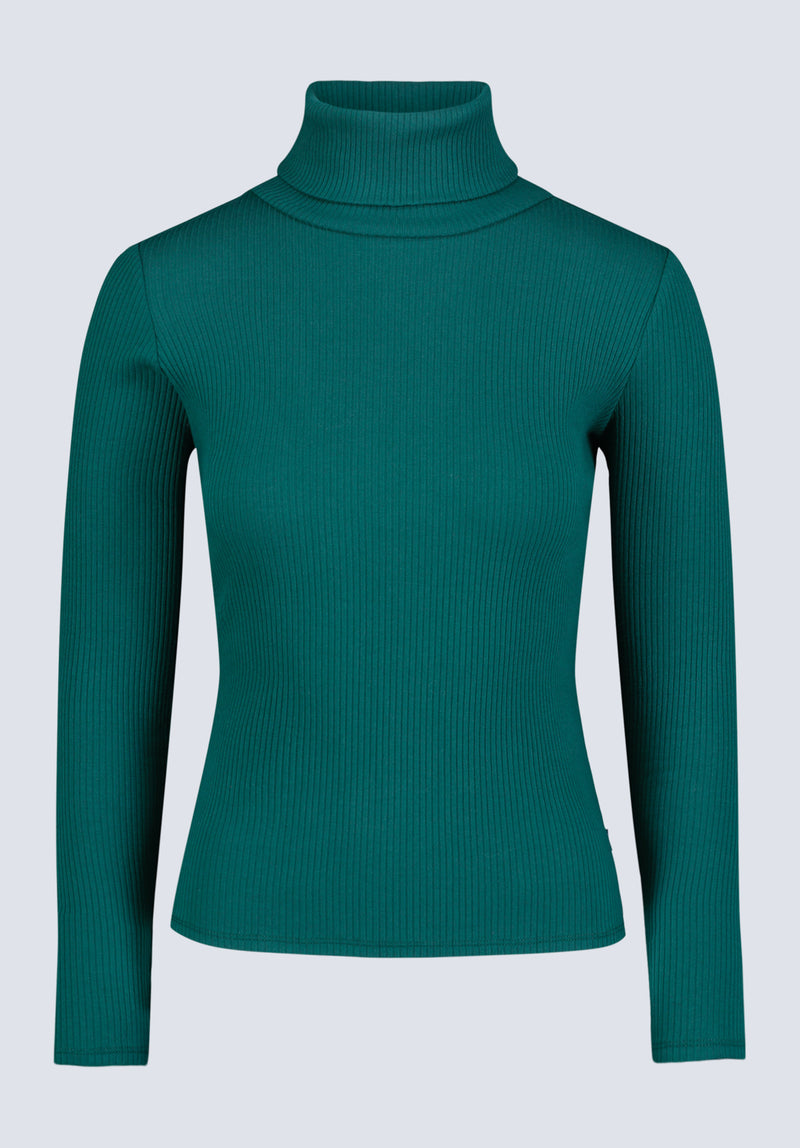 Mavra Women's Long-Sleeve Turtleneck Top, Forest Green  - KT0164F