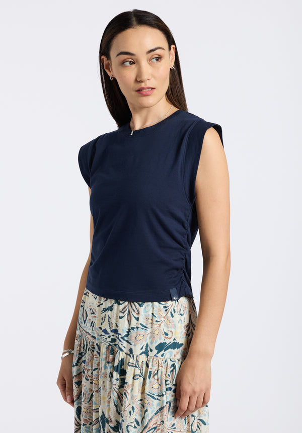 Alanis Women's Sleeveless Top, Navy - KT0206P