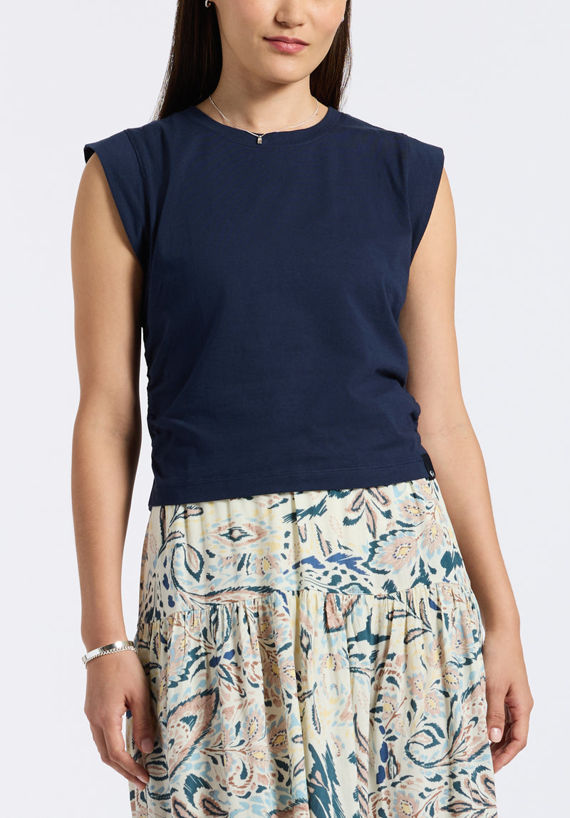 Alanis Women's Sleeveless Top, Navy - KT0206P