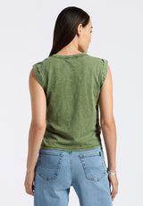 Elayne Women’s Sleeveless Top, Bronze Green - KT0230P