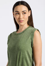 Elayne Women’s Sleeveless Top, Bronze Green - KT0230P