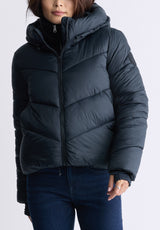 Janice Black Ladies Hooded Puffer Jacket - OBLEF008