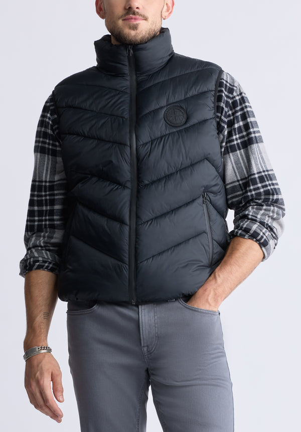 Davies Black Men's Puffer Vest - OBMEF007