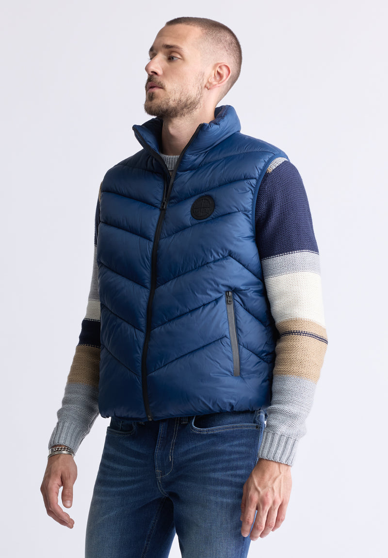 Veste Matelassée Bleu Marin Davies pour Hommes - OBMEF007