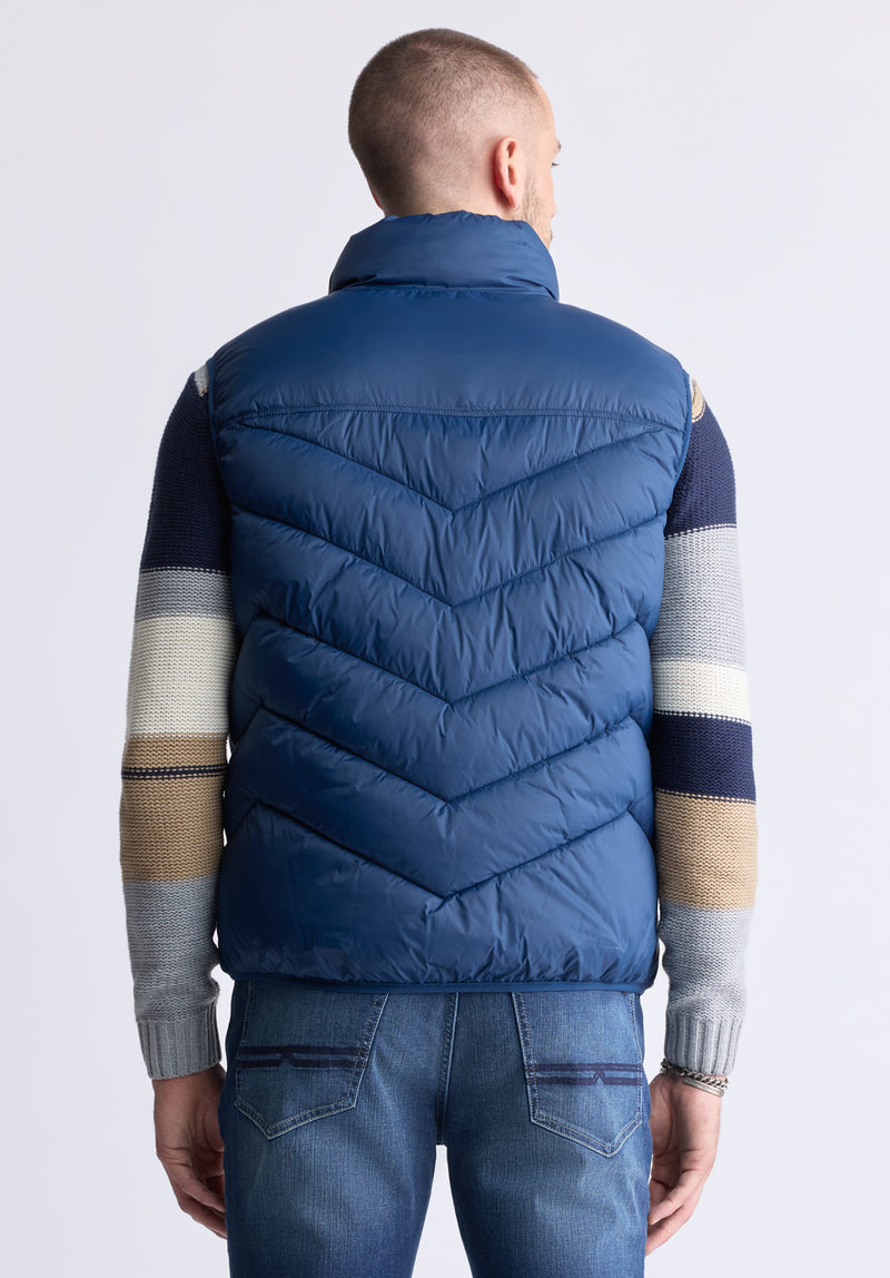 Veste Matelassée Bleu Marin Davies pour Hommes - OBMEF007