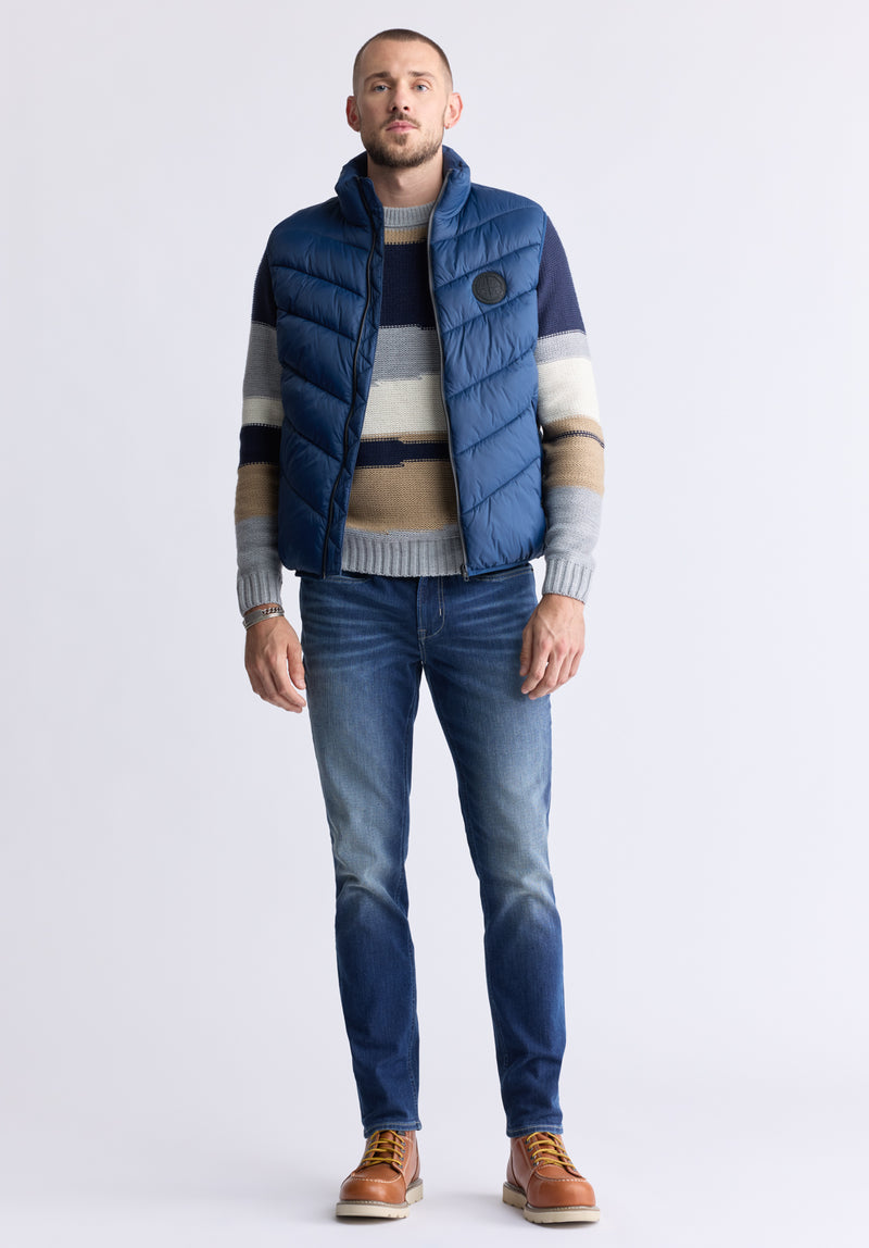 Veste Matelassée Bleu Marin Davies pour Hommes - OBMEF007