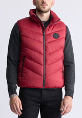 Davies Chilli Red Men's Puffer Vest - OBMEF007