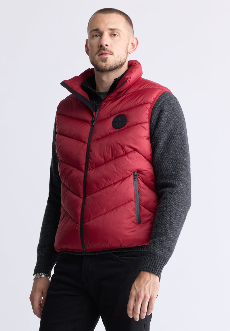 Veste Matelassée Rouge Chili Davies pour Hommes - OBMEF007