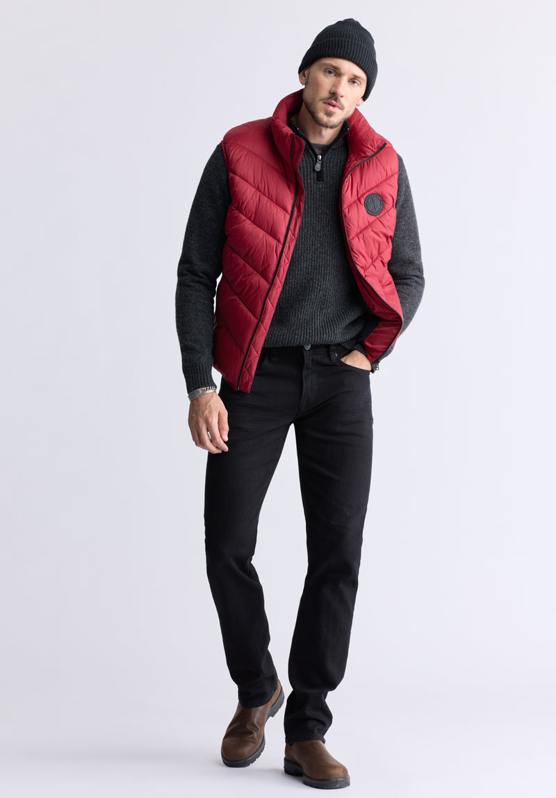 Davies Chilli Red Men's Puffer Vest - OBMEF007