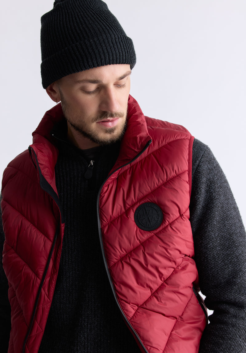 Davies Chilli Red Men's Puffer Vest - OBMEF007