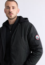 Veste zippée à capuche Cliff pour hommes, noir - OBMFB001