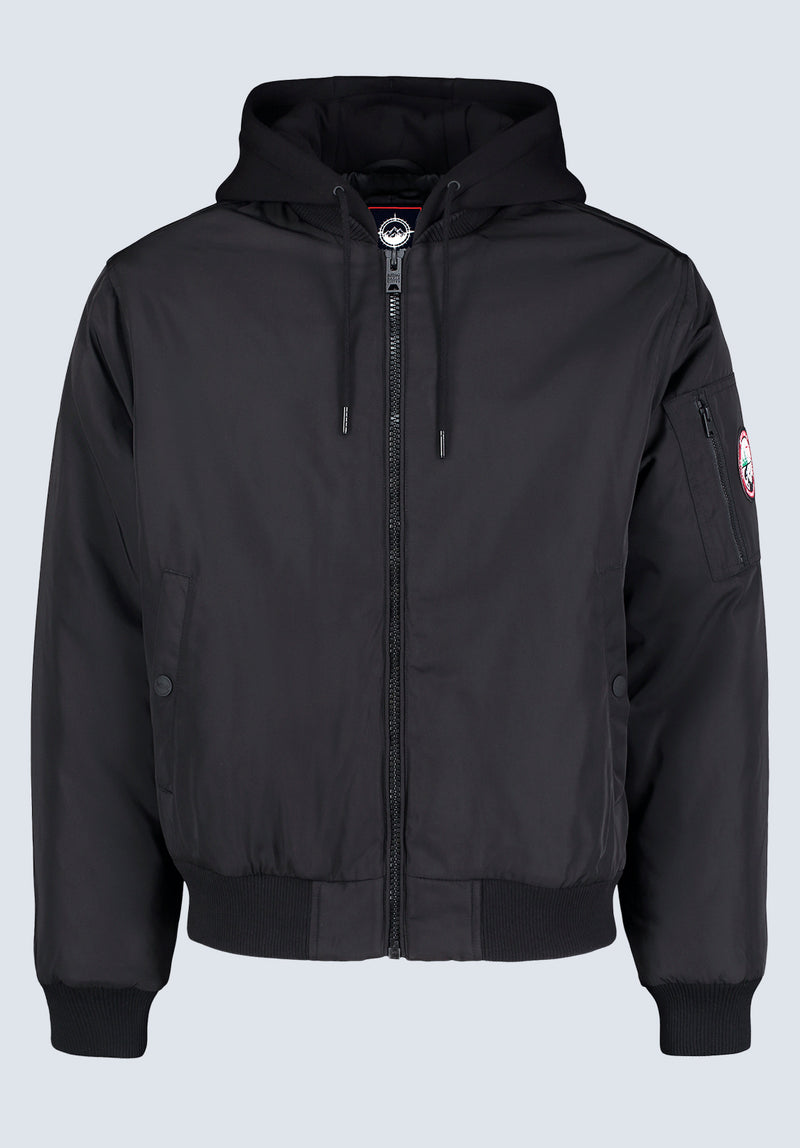 Veste zippée à capuche Cliff pour hommes, noir - OBMFB001