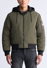 Veste zippée à capuche Cliff pour hommes, vert - OBMFB001