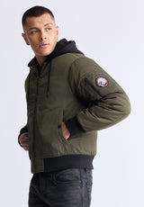 Veste zippée à capuche Cliff pour hommes, vert - OBMFB001