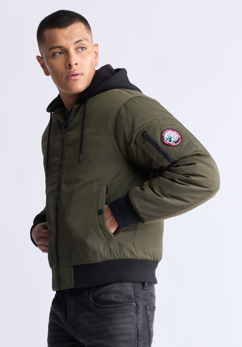 Veste zippée à capuche Cliff pour hommes, vert - OBMFB001