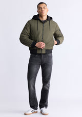 Veste zippée à capuche Cliff pour hommes, vert - OBMFB001