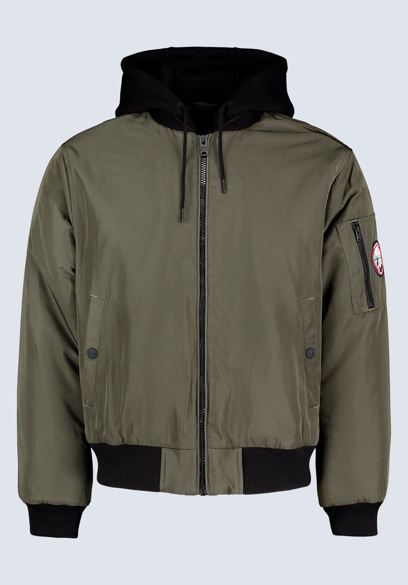 Veste zippée à capuche Cliff pour hommes, vert - OBMFB001