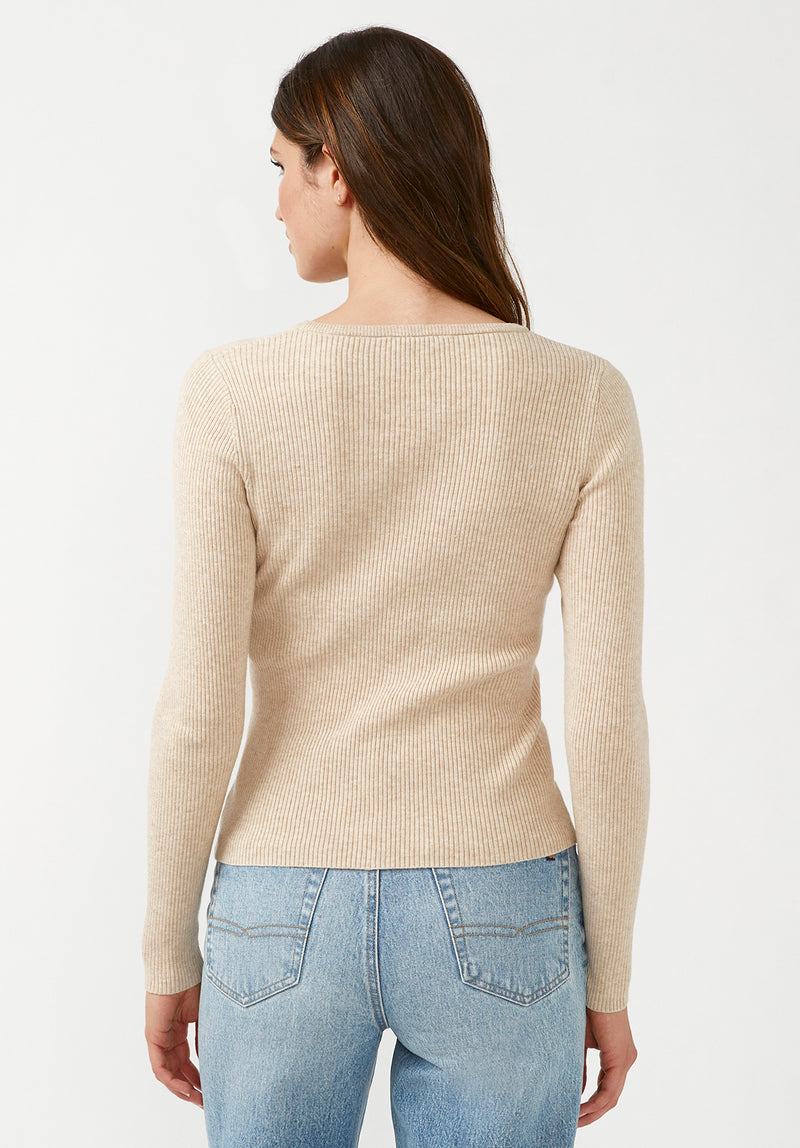 Free People Nailed It Thermal Henley - Women's Shirts/Blouses in Oatmeal