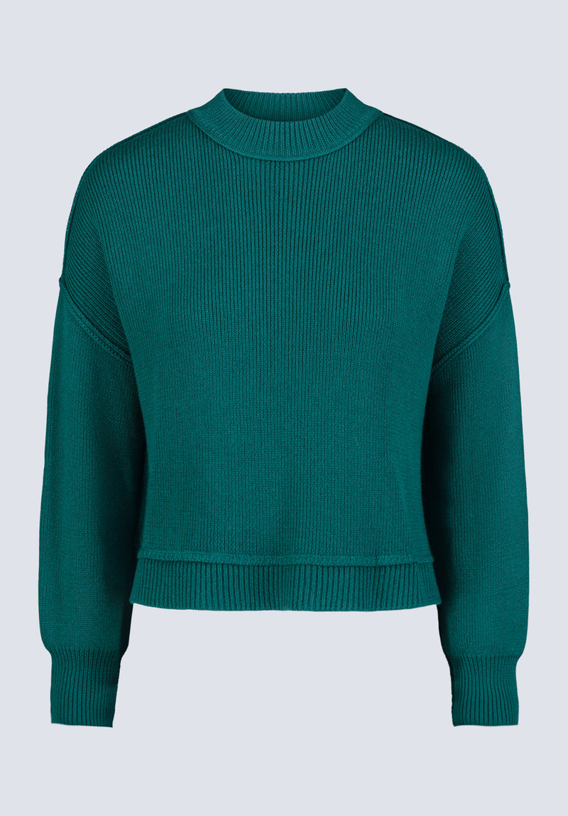 Pull décontractée à manches longues pour femme Seema, en couleur vert forêt - SW0095F