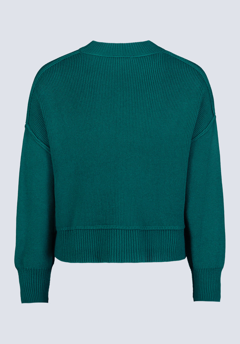 Pull décontractée à manches longues pour femme Seema, en couleur vert forêt - SW0095F