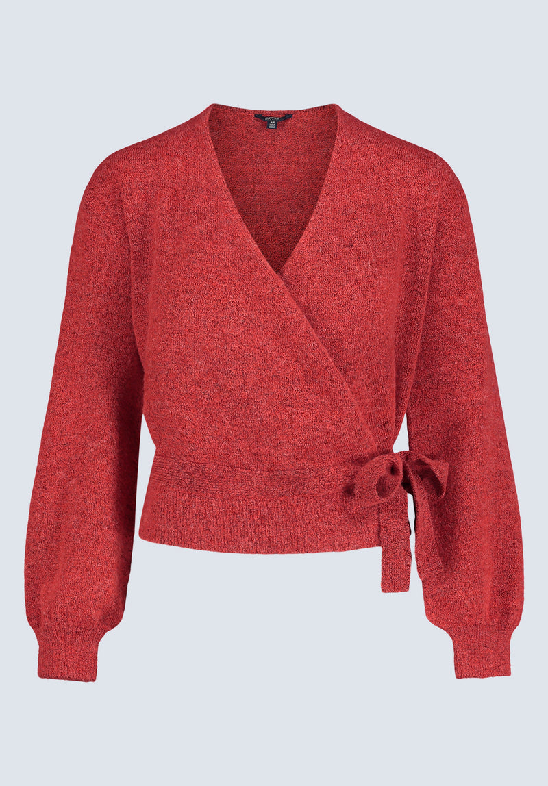 Pull cache-cœur à manches longues Jadis pour femmes, rouge - SW0099H