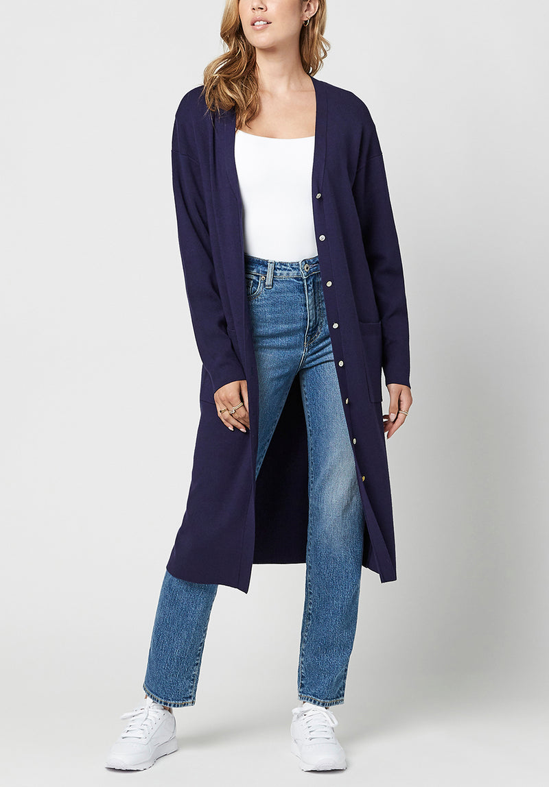 Your Own World Knit Duster Cardigan - Blue – InsStreet