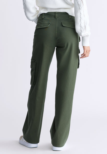 Buffalo David Bitton Fellie Women's Cargo Pants, Dark Green - WB0008F Color DARK GREEN