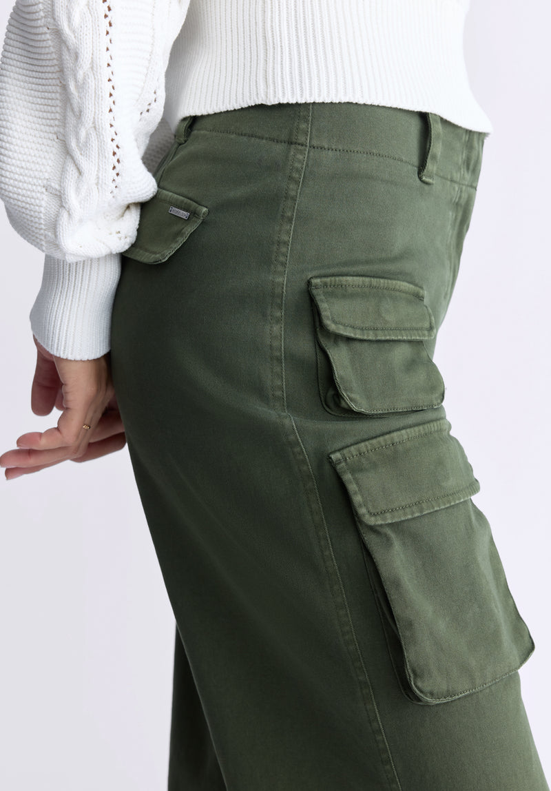 Buffalo David Bitton Fellie Women's Cargo Pants, Dark Green - WB0008F Color DARK GREEN