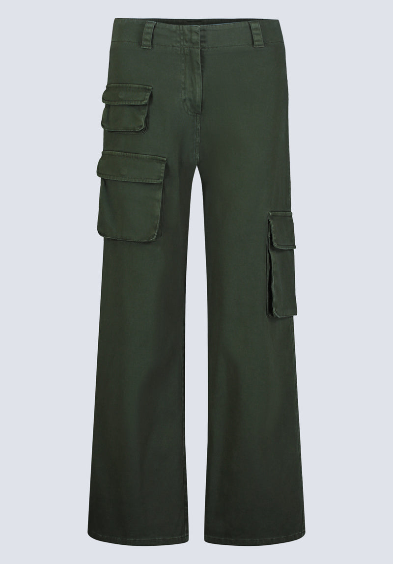 Fellie Women's Cargo Pants, Dark Green - WB0008F