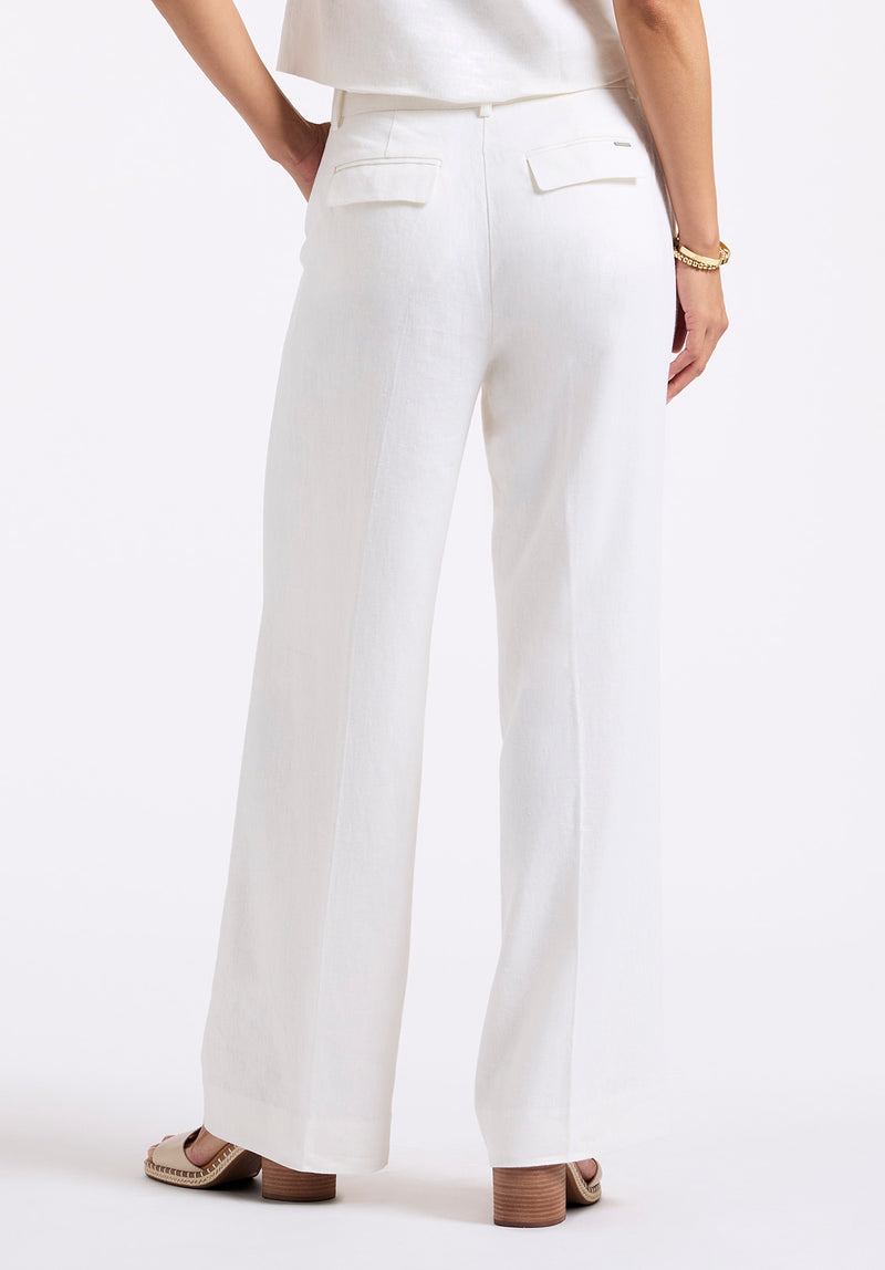 Adelina Women's High-Waisted Wide-Leg Pants, White - WB0027P