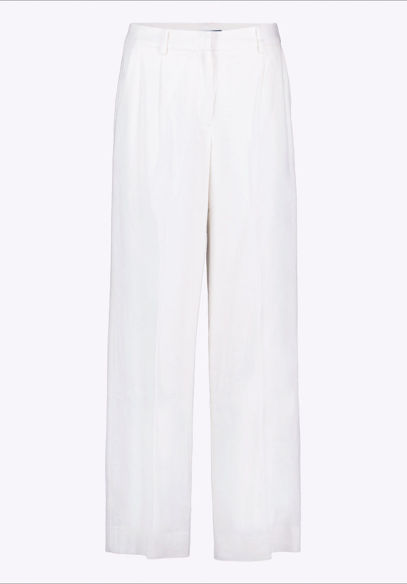 Adelina Women's High-Waisted Wide-Leg Pants, White - WB0027P