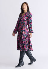 Buffalo David Bitton Karrigan Women's Long-Sleeved Midi Dress, Pink Floral - WD0059F Color ABSTRACT FLORAL